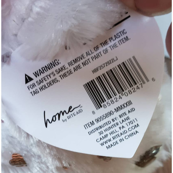 White With Silver Hearts 11 Inch Love Heart Plush Teddy Bear New With Tags - Picture 9 of 11